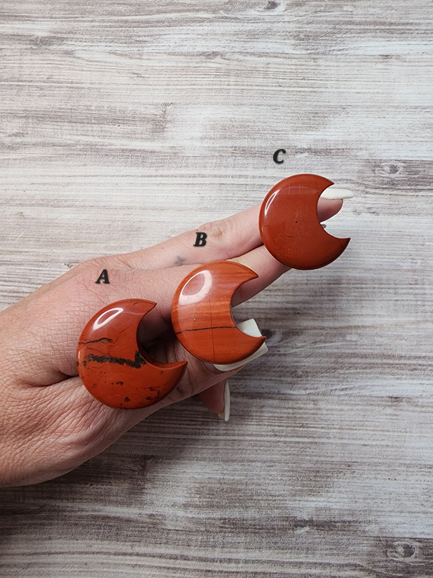 Red Jasper Moon Vent Clip