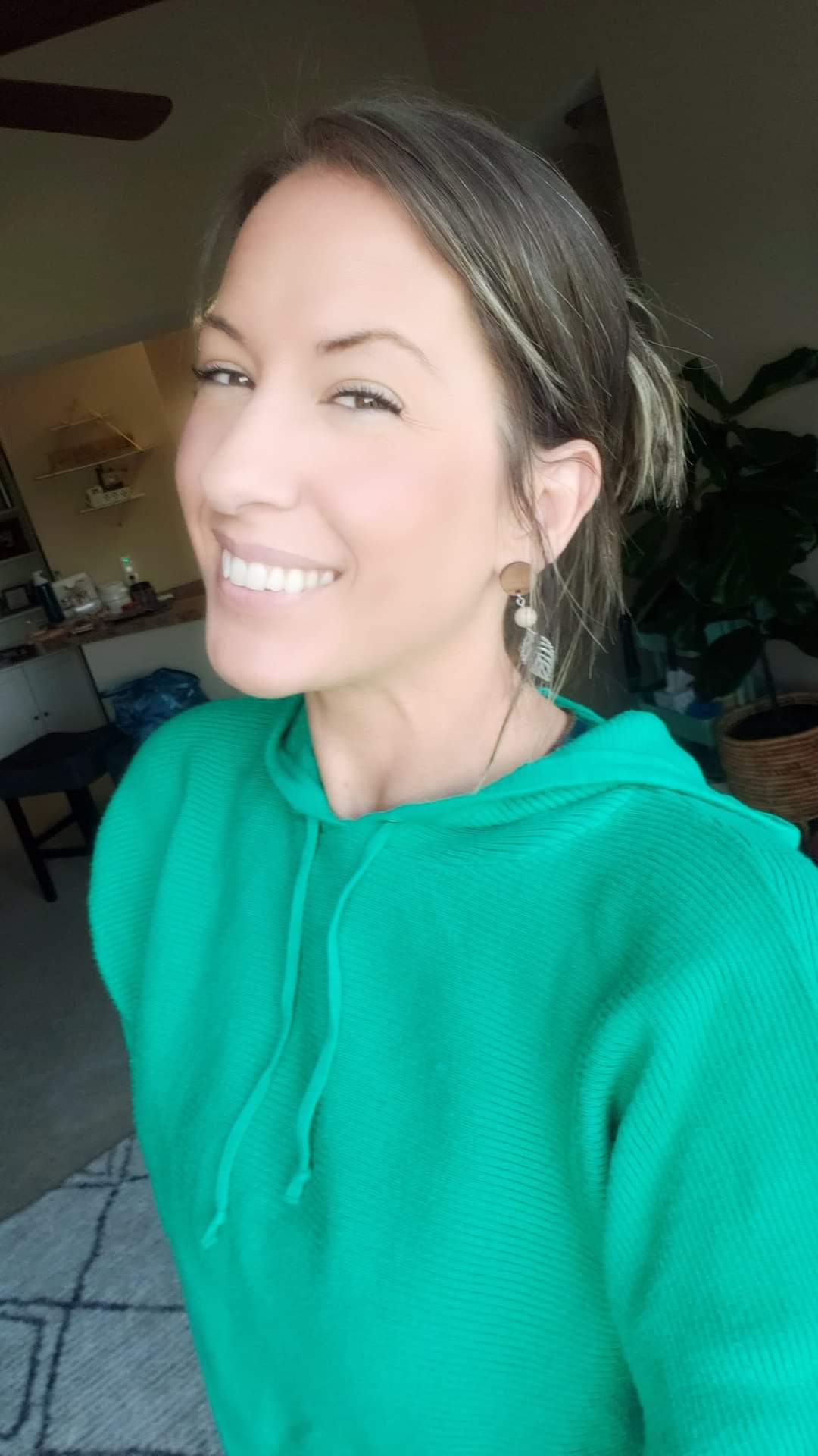 Rustic Wood, Fossil, and Leaves Earrings